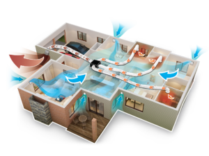 Whole home extraction ventilation